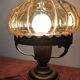 Vintage lamp in brass and amber glass