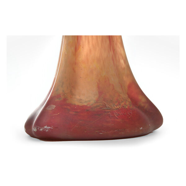 Vase soliflore en verre marbré Daum