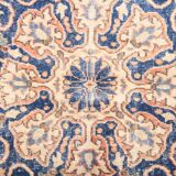 Orange & blue oriental turkish vintage rug