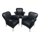 3 x rare armchair / model Turn / black leather / Bert Plantagie in mint condition.