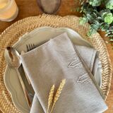 Set of 4 old gray monogram towels