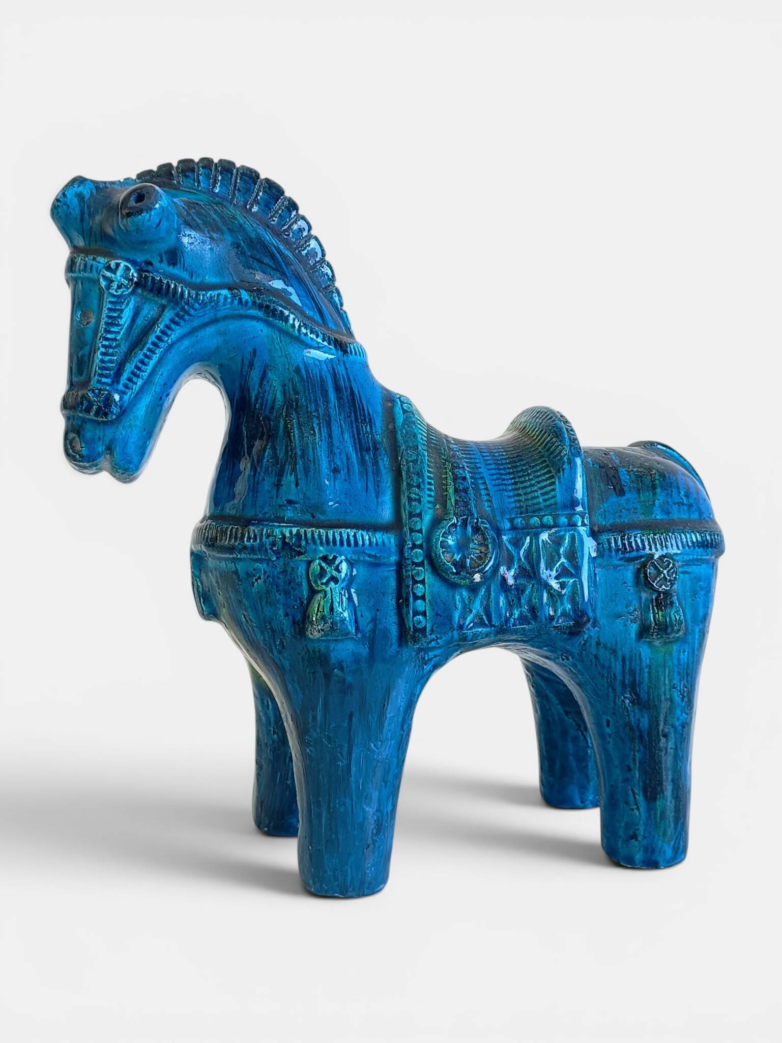 Sculpture de cheval Bitossi Rimini Blu par Aldo Londi, Italie, vers 1965