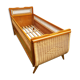 Bed wood and rattan 1960
