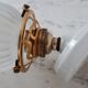 Glass tulip bathroom wall lamp and white porcelain base early XXth