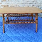 Rattan and bamboo coffee table