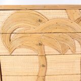 4-drawer rattan chest of drawers