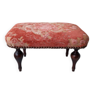 Wooden and fabric footrest