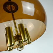 Vintage space age pendant brown acrylic and brass 1970s richard essig pendant lamp