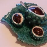 Vallauris Set in slurry Mustard salt and pepper in the shape of chestnuts