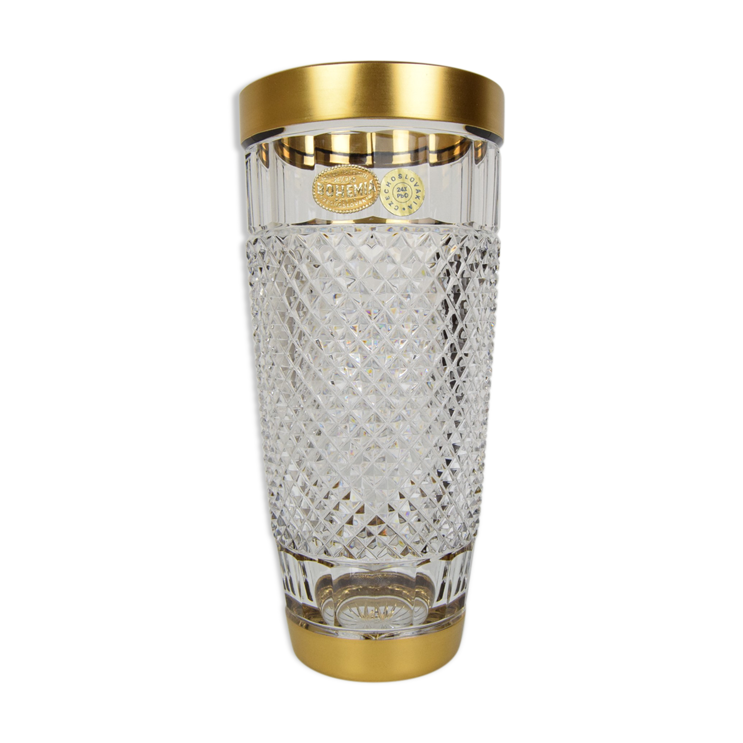 Mid-century glass vase,bohemia crystal,circa 1960's.