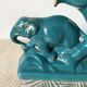 Turquoise and gold art deco ceramic elephants