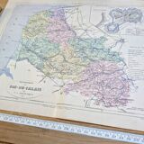 Pas-de-Calais, old map, printed in 1883.