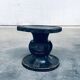 Handcrafted Low Stool in Carved Stained Wood, Africa, 1950s