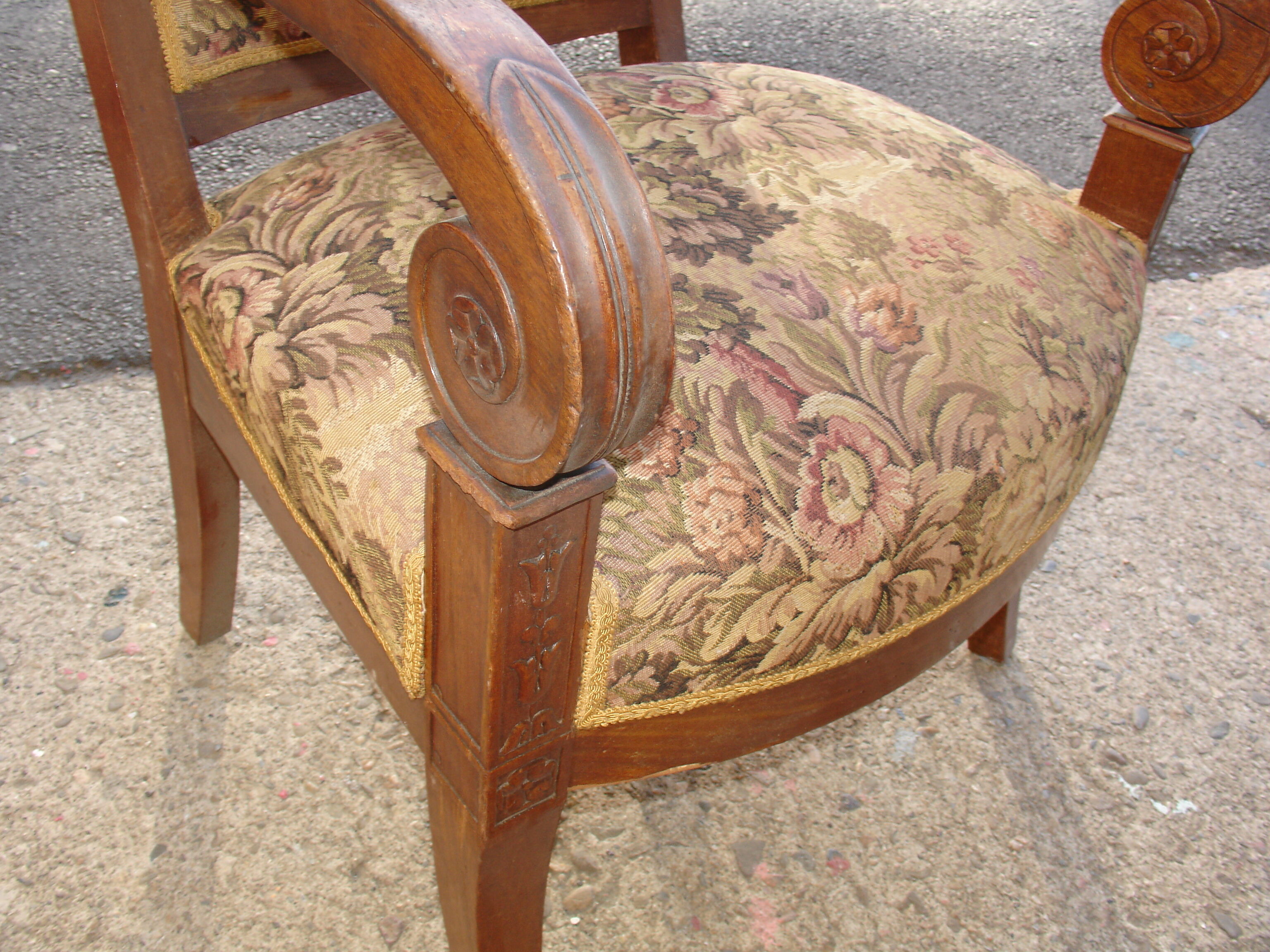 Walnut armchair from the Consulate period