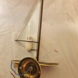 Brass windsurfing wall lamp