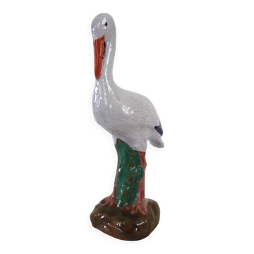 Cigogne vintage en céramique années 50/60