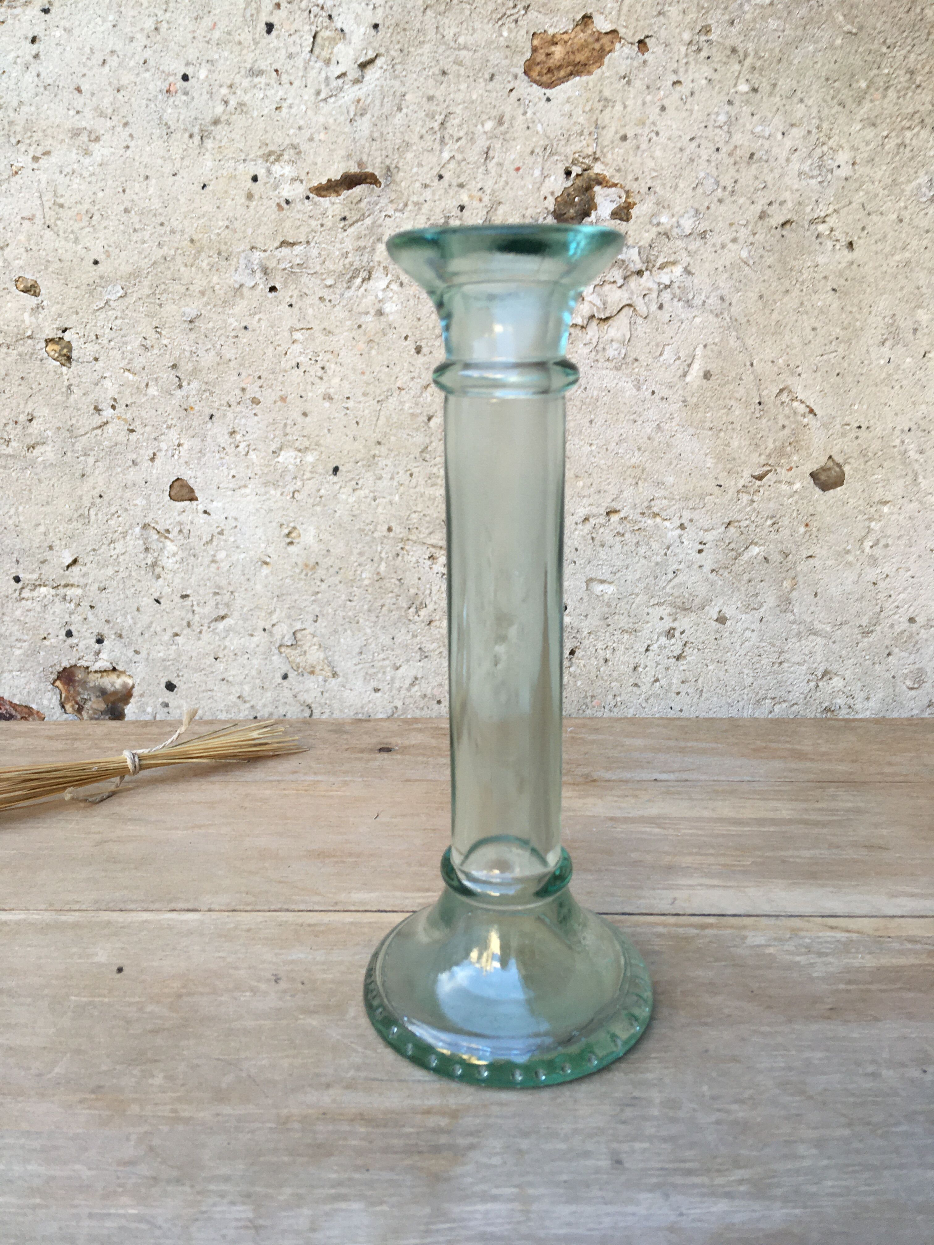 Green water candle holder