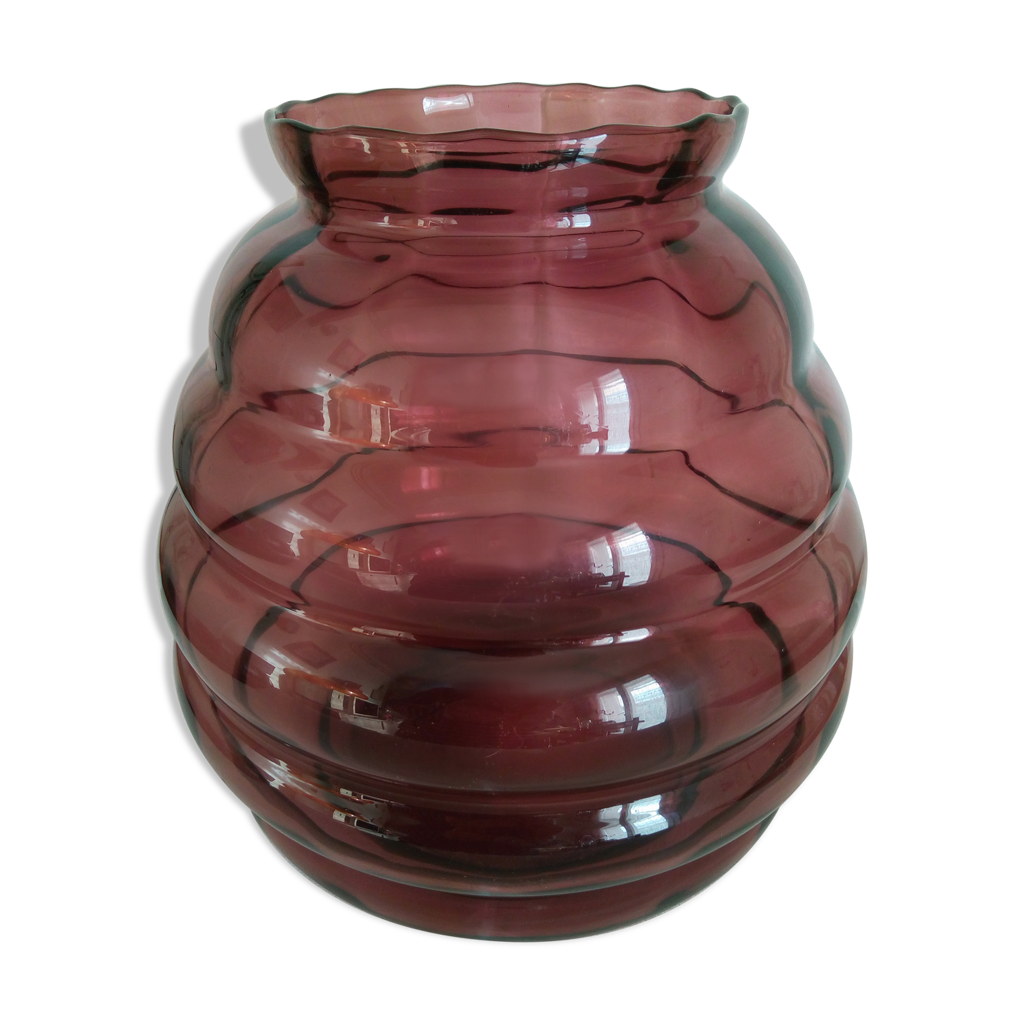 Vase art déco en verre de la marque belgeVerextrafort | Selency