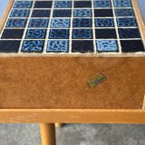 Vintage entryway bench decorated with ceramic tiles, Norway 1960s