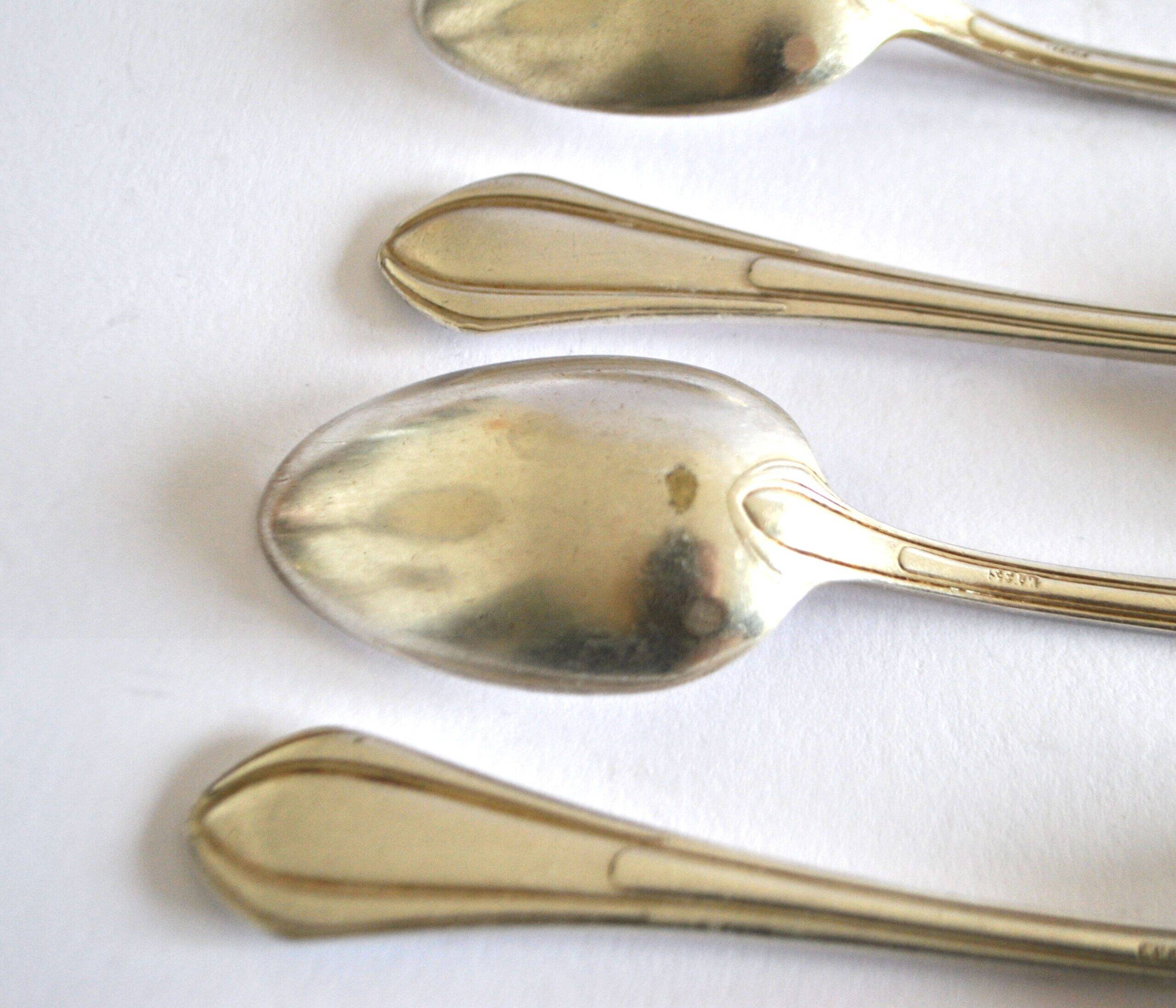 SFAM set of 4 Art Deco silver-plated teaspoons in Printania style