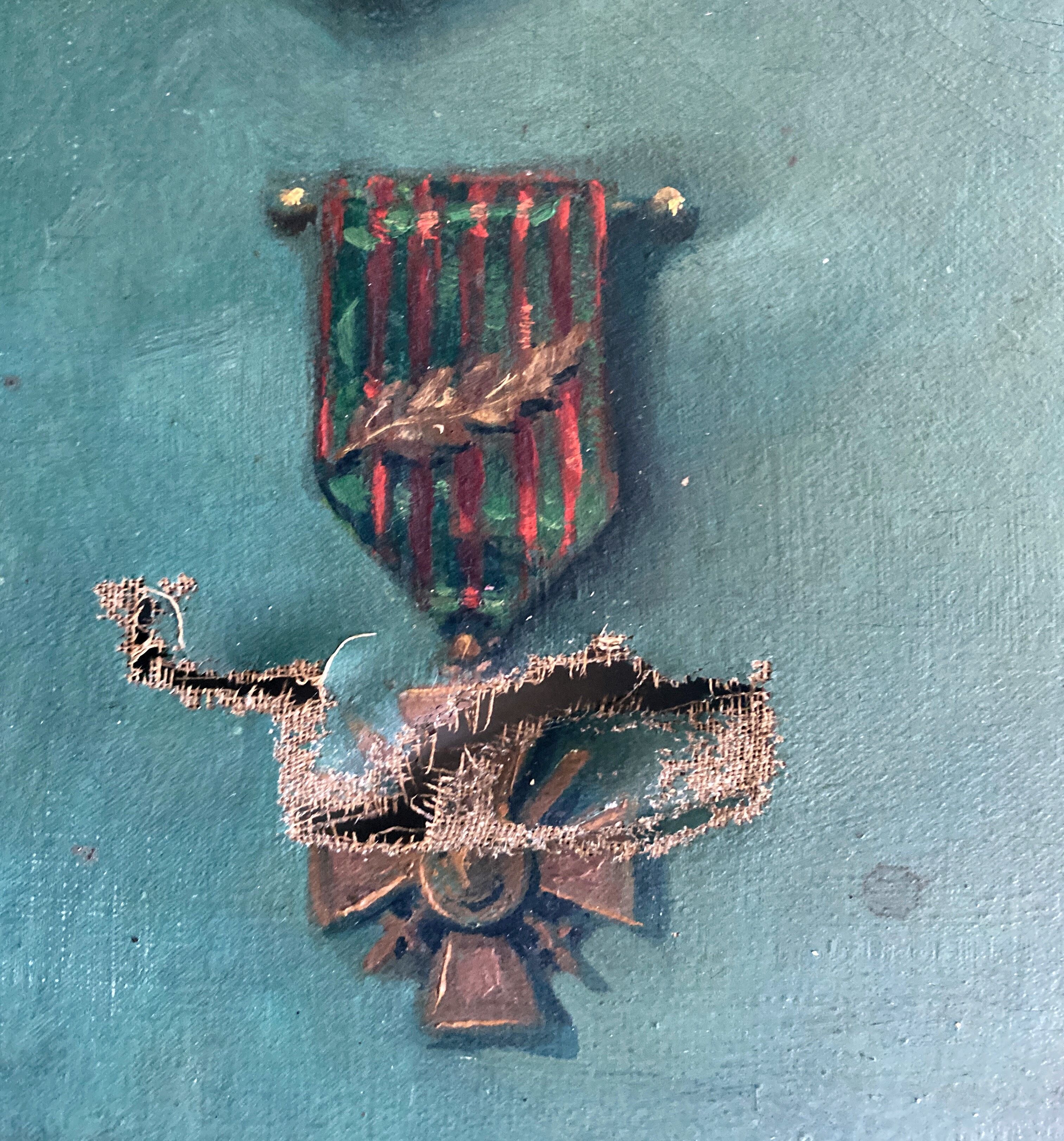 Tableau Militaire Ancien - XIXème Siècle, Huile Sur Toile, école Française, Cadre Inclus - 85x71 Cm