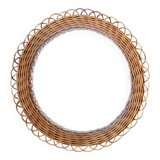 Round vintage wicker mirror - 45 cm