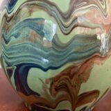 Vintage flamed glazed terracotta vase