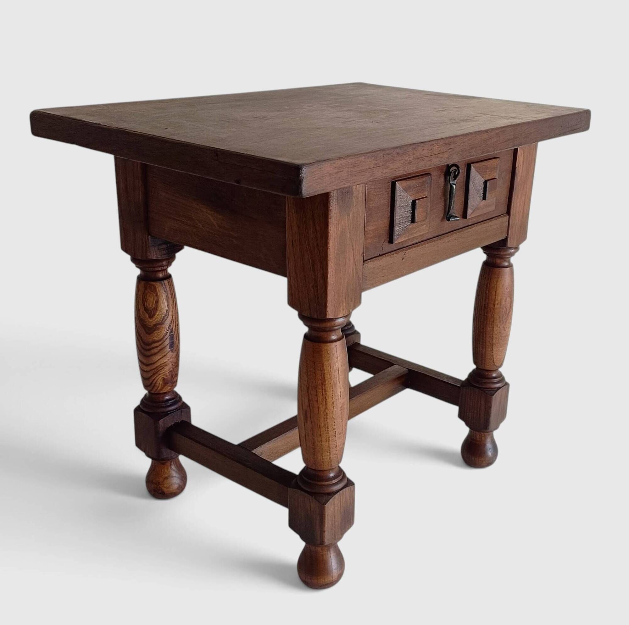Spanish Castilian Baroque Revival Side Table, Mid-20th Century