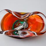 Multicolored Sommerso ashtray by seguso, murano glass, Italy, 1970