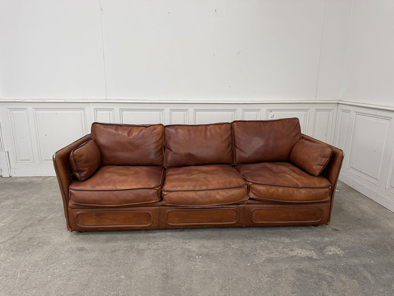 1980 leather cowhide sofa
