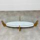 Scandinavian coffee table Hugues Poignant oval wood marble glass