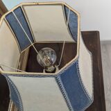 Lampe de salon en albâtre bleu et blanc