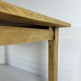 Oak farmhouse table, black top