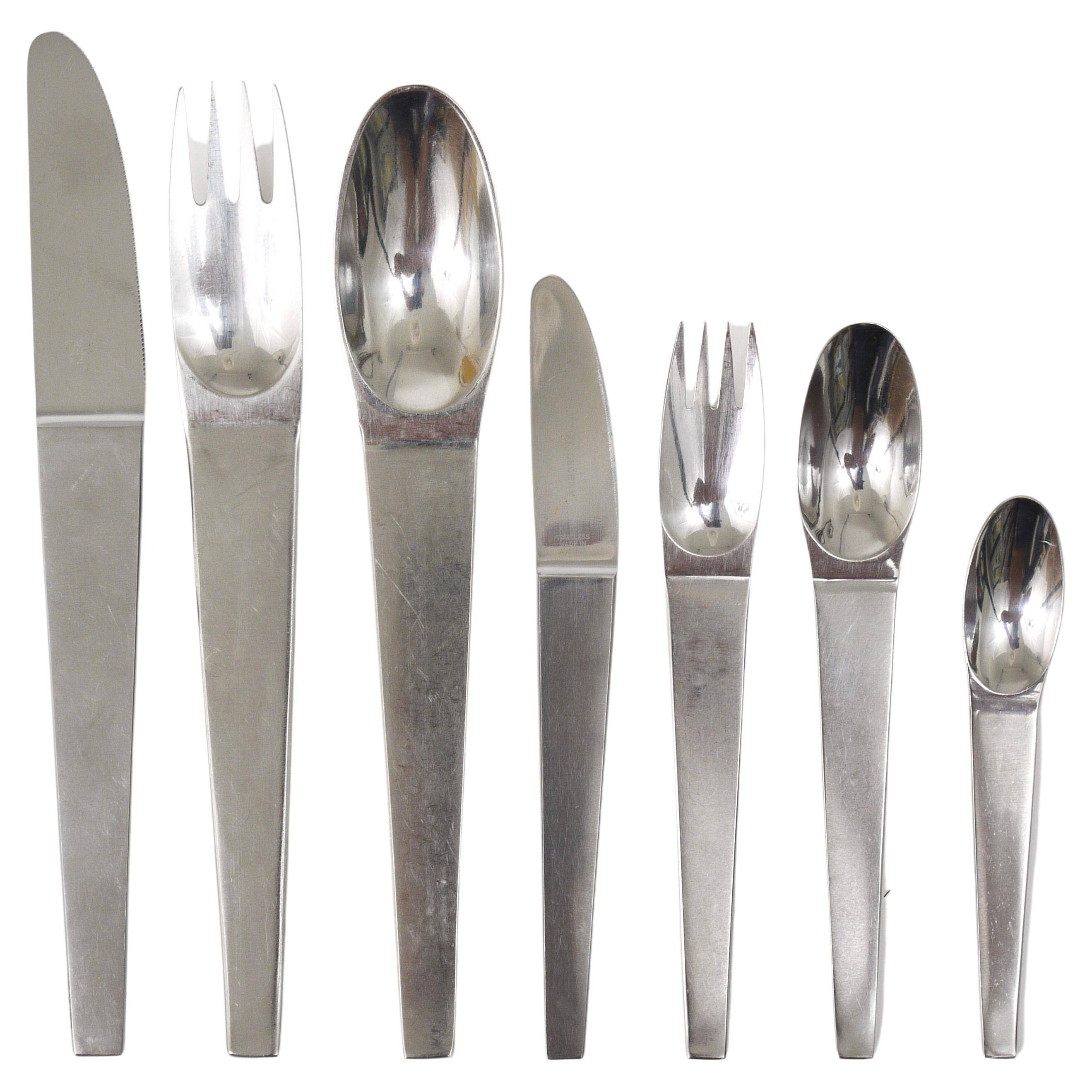 Carl Auböck 2060 Cutlery, 42 pcs., Complete for 6 People, Hammered Austria, 1950