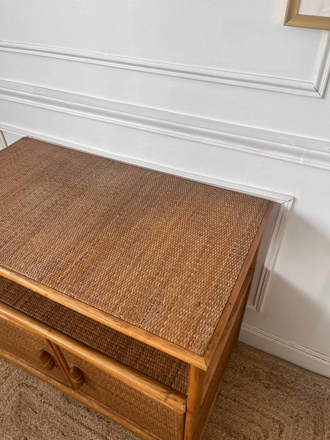 Bamboo and rattan sideboard, 1980s