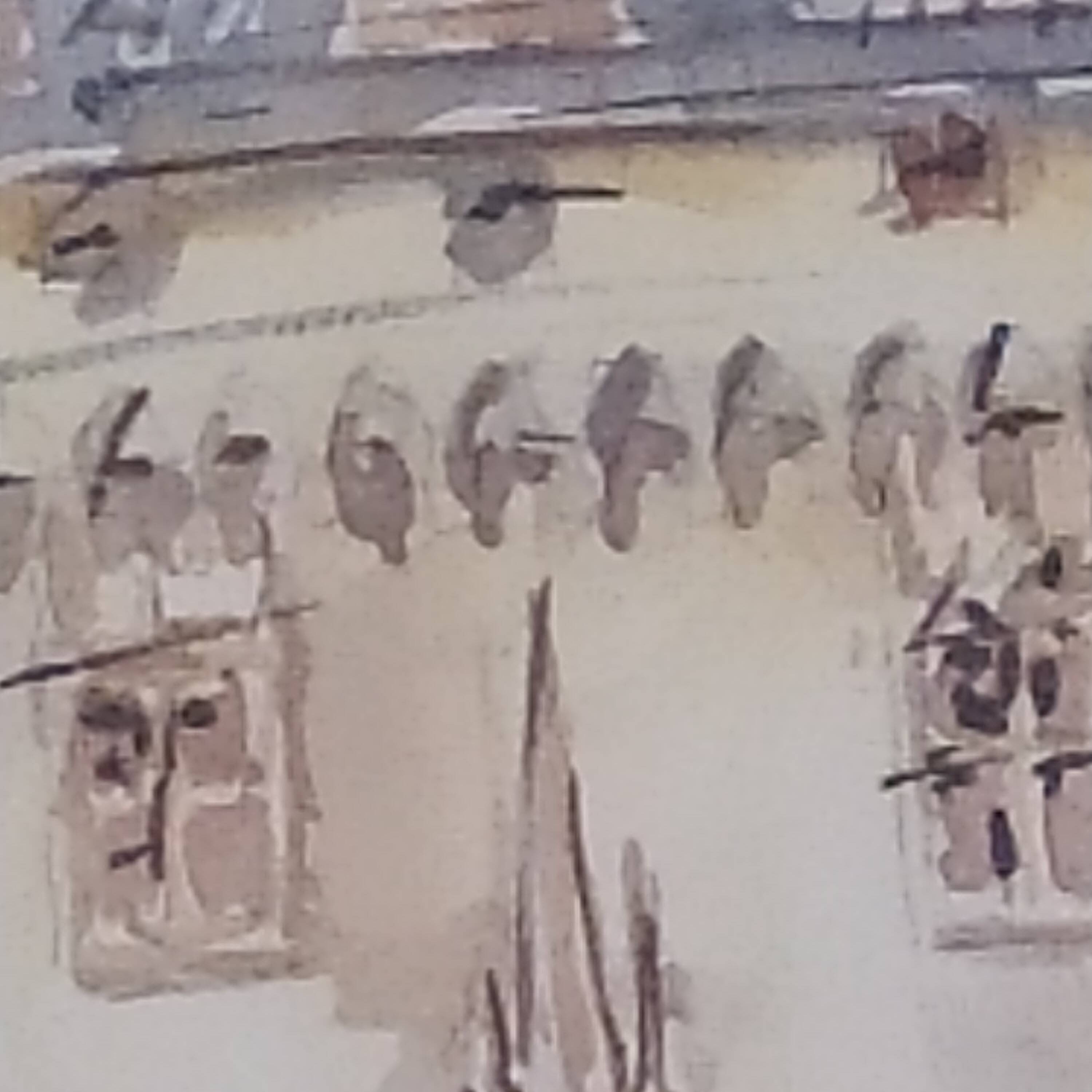 Watercolor "Music Festival at Porte Cailhau" Bordeaux signed Fouquet