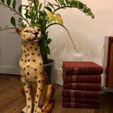 Vintage ceramic statue cheetah