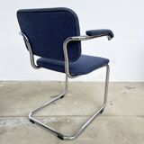 Paire fauteuils Marcel Breuer B64 Knoll tissu bleu