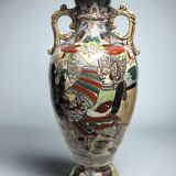 Japan, Satsuma vase with richly decorated handles, signed, early 20th century