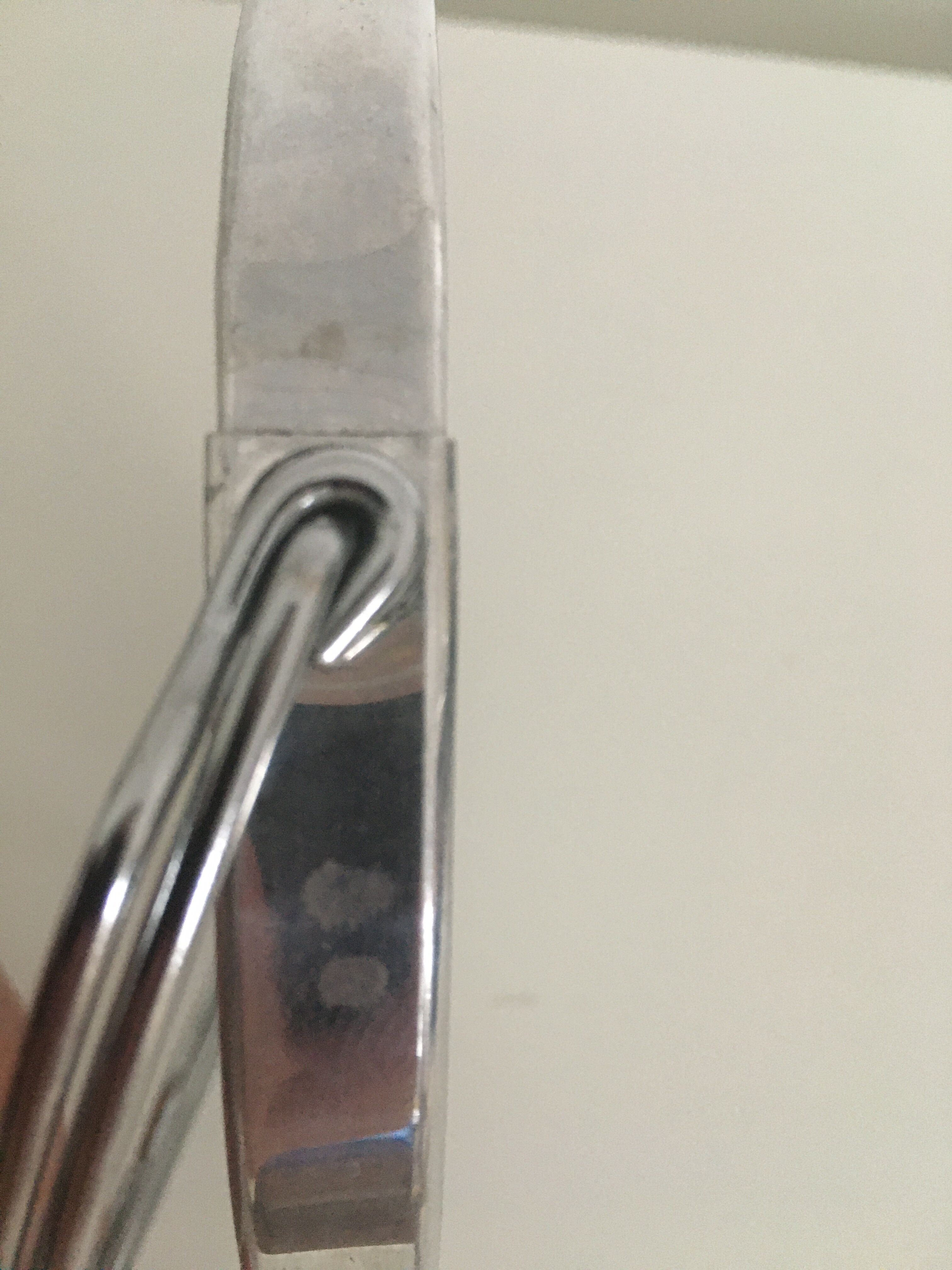 Vintage magnifying barber mirror in 12x12cm metal