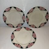9 assiettes a dessert vintage décor Art déco