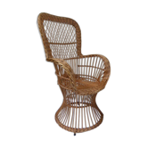 Emmanuelle armchair for child rattan and wicker vintage 1960