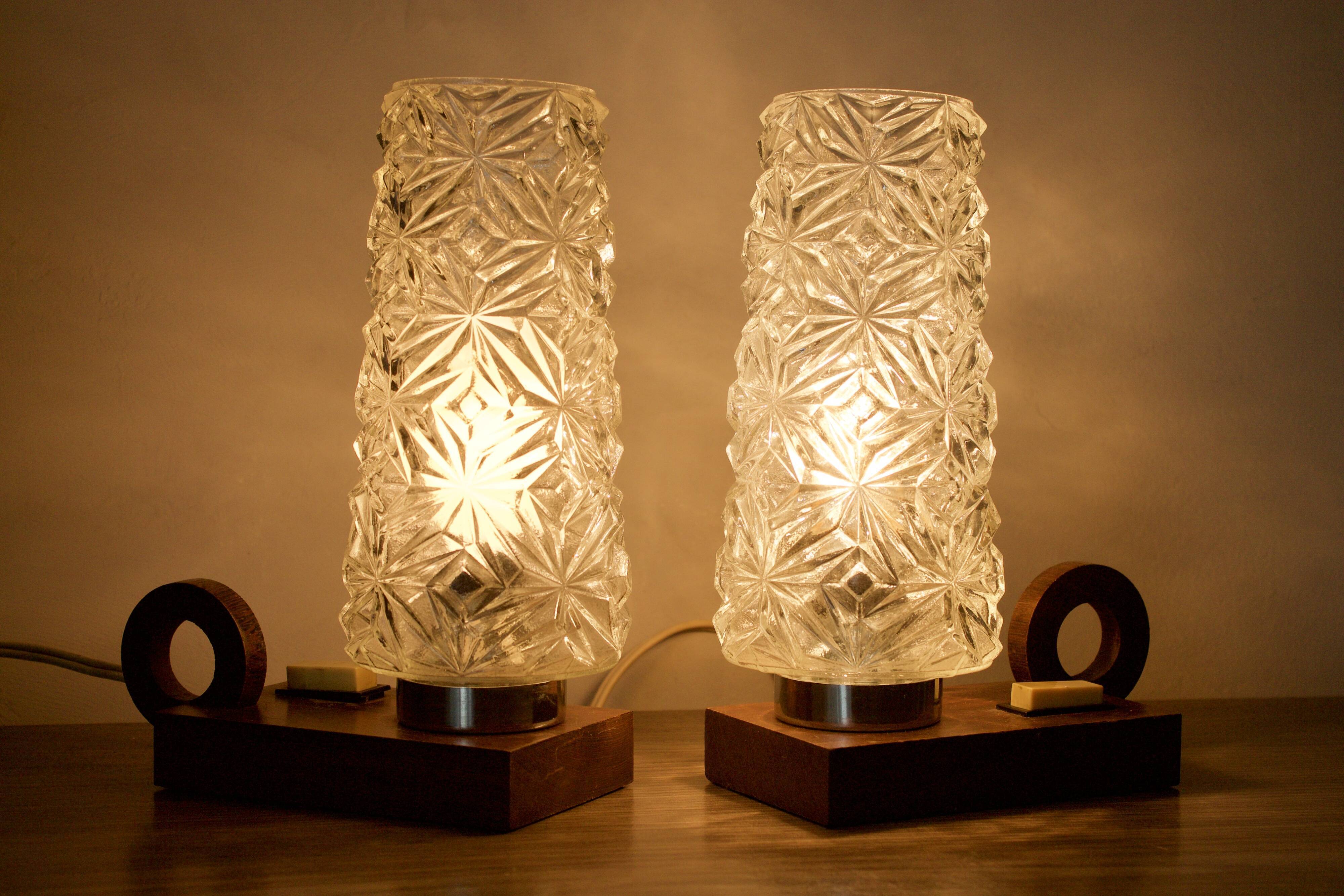 1950s Scandinavian teak table lamp