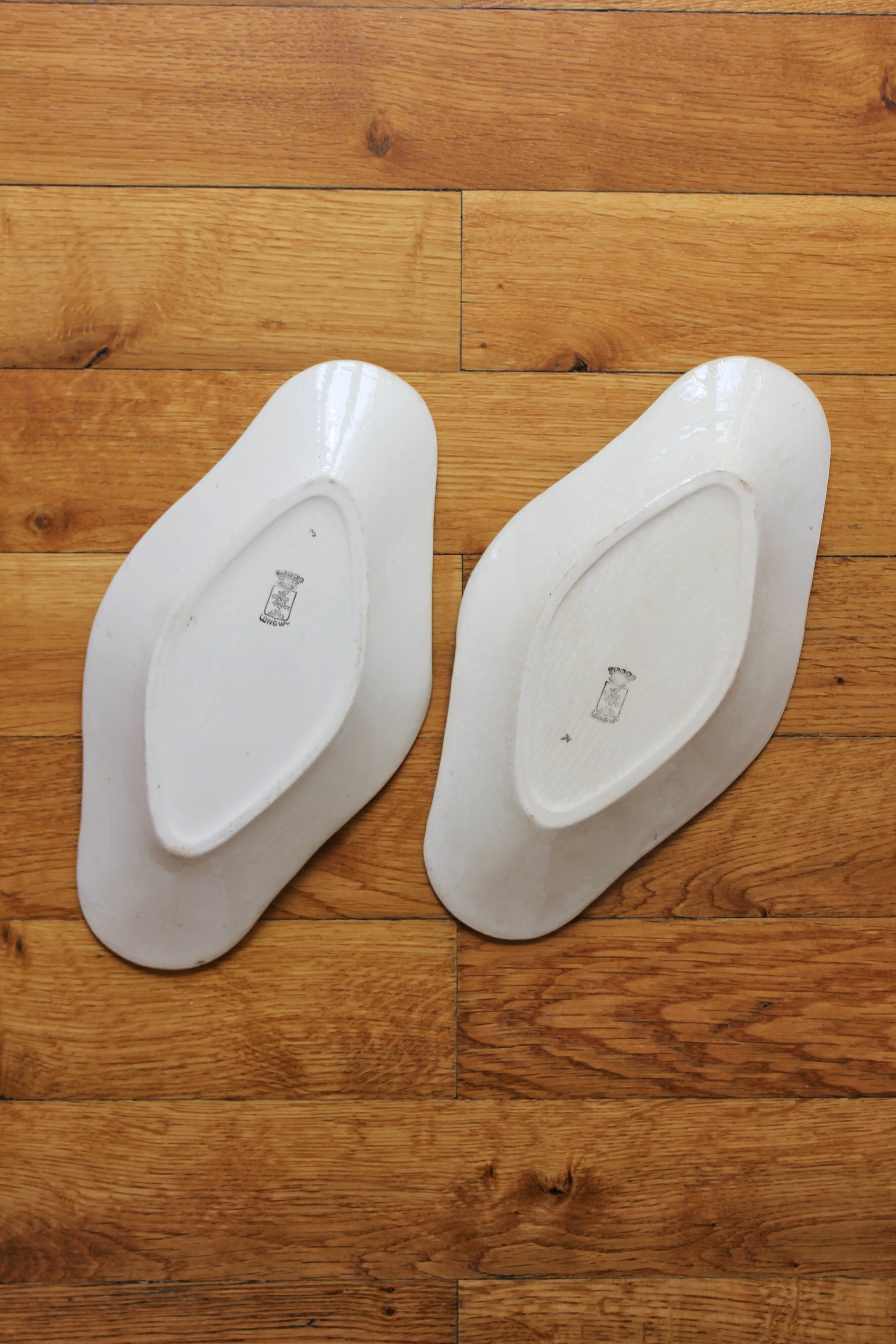 Set of 2 Longwy iron earthenware dishes