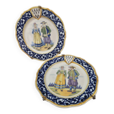 2 Henriot Quimper plates early 20th century
