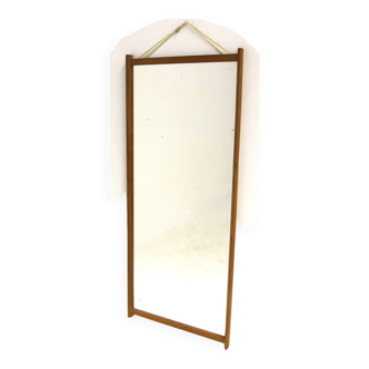 Scandinavian oak mirror, Sweden, 1960, 90cm x 38cm