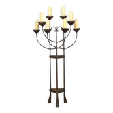 Candélabre de sol unique, forgé à la main, Pays-Bas, vers 1925-1938