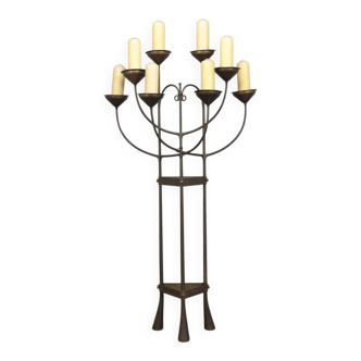 Candélabre de sol unique, forgé à la main, Pays-Bas, vers 1925-1938