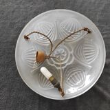 LUSTRE SUSPENSION with BELLE VASQUE in VERRE frosted ART DECO