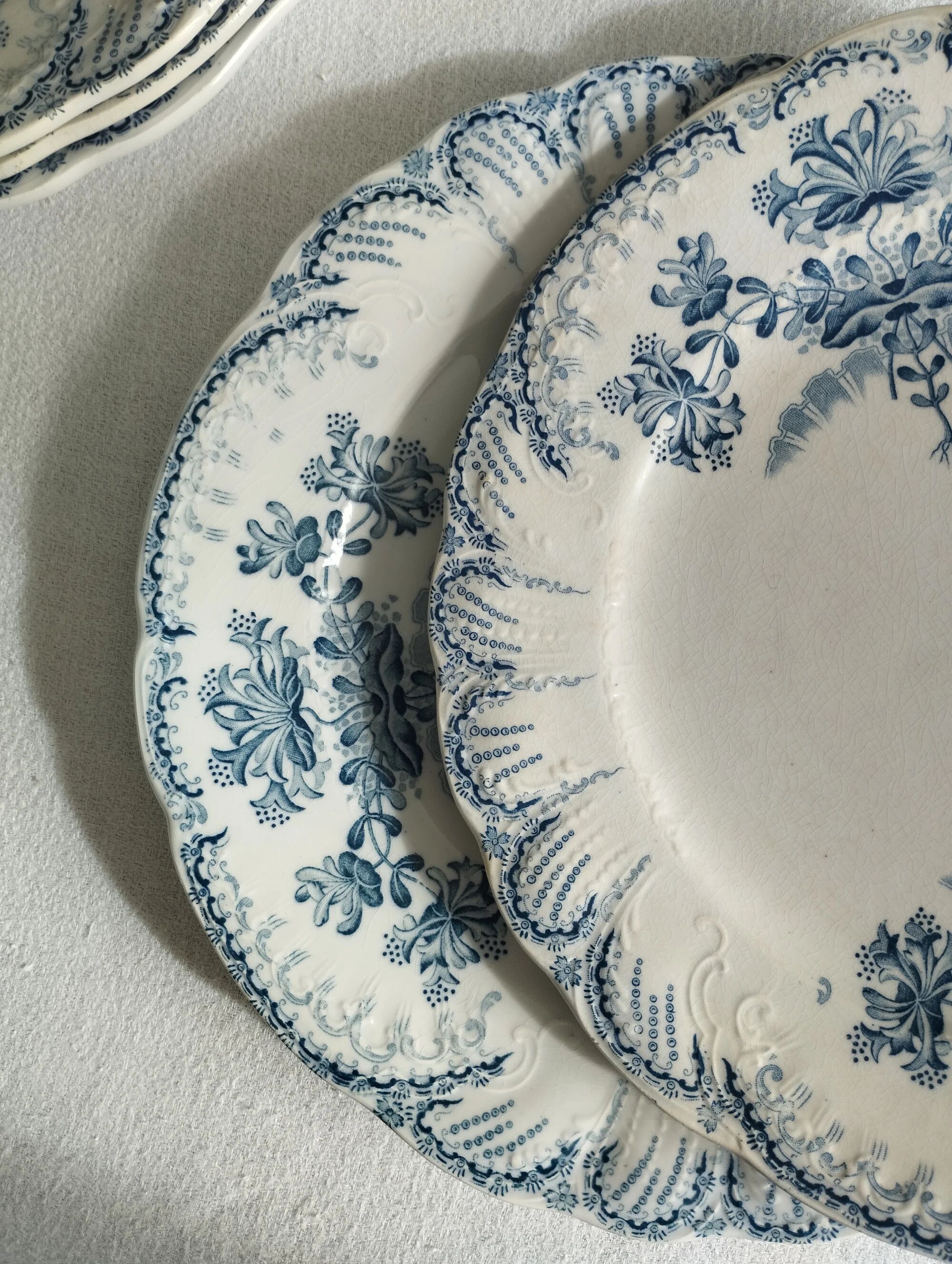 "Regency" - 6 flat plates ironstone St-Amand & Hamage